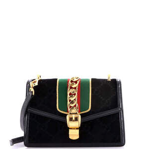 Gucci Small Sylvie Shoulder Bag GG Velvet